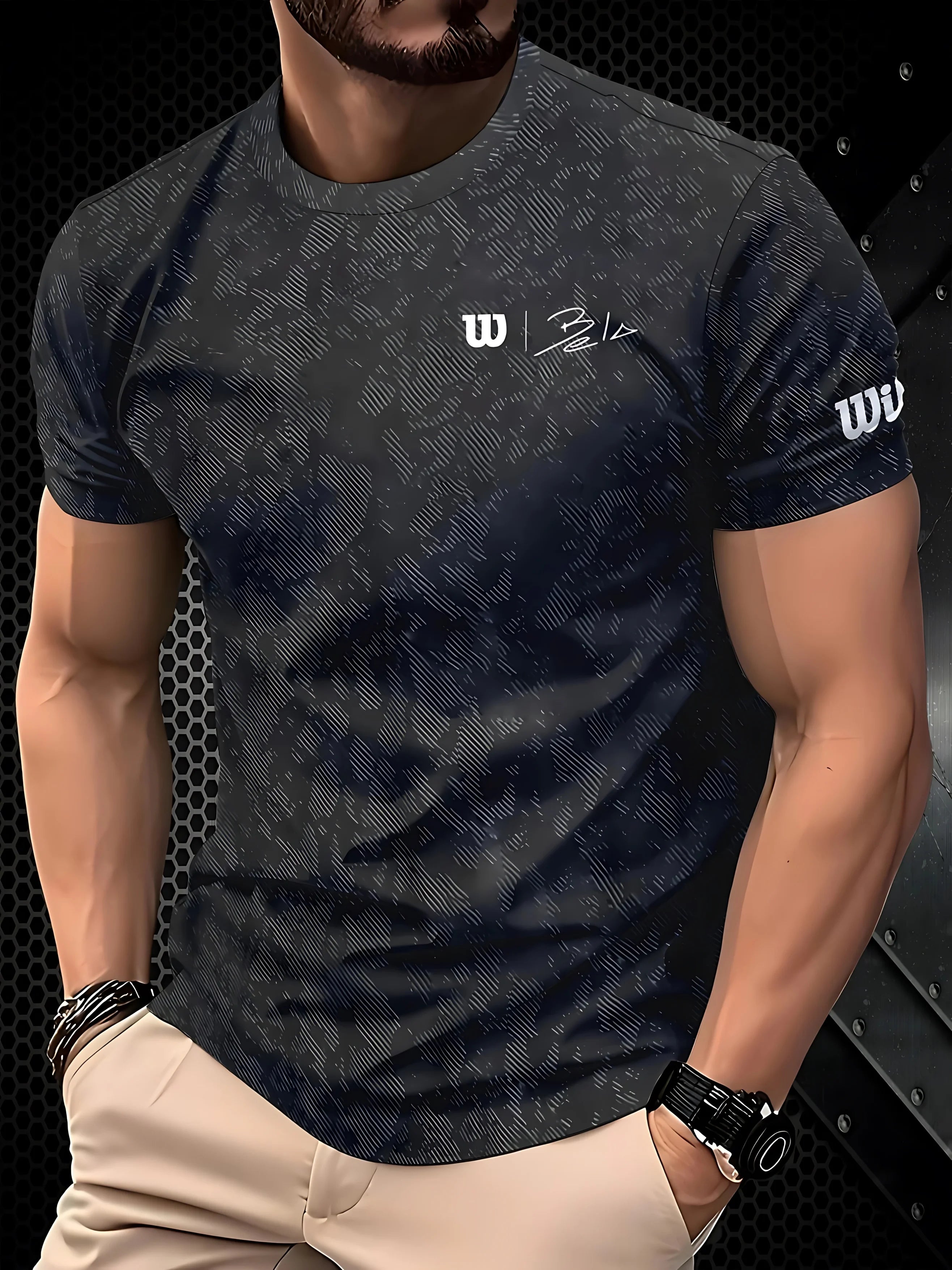 Camiseta Masculina Preta e Dourada com Estampa "King" - Luxo e Personalidade