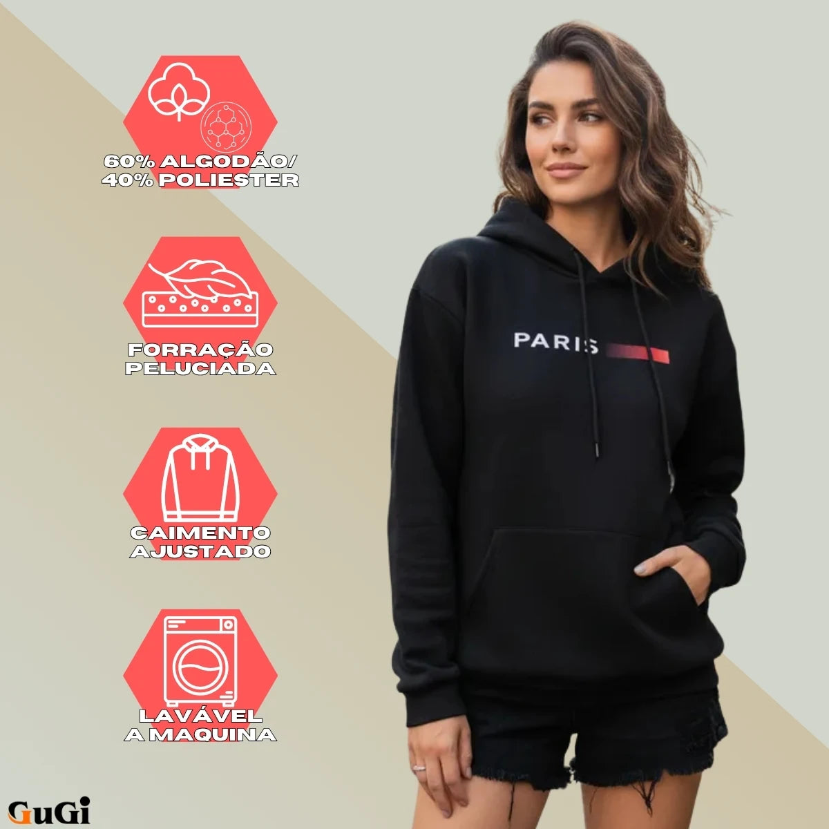 Kangaroo Sweatshirt Unisex Cotton Hooded Paris GuGi Print Cool Blouse Plus Size Streetwear Luxury