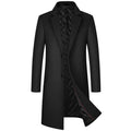 2025 Winter Wool Coat Men Fashion Long Wool Blends England Style Business Casual Trench Coat Men Solid Thick Wool Coats Jackets