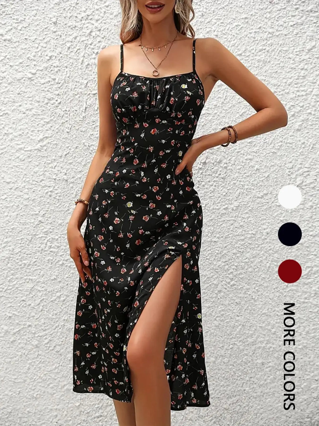 Women's Floral Print Asymmetrical Hem Long Dress Bohemian Style Sleeveless Midi Dress for Daily Wear Beach Vacation