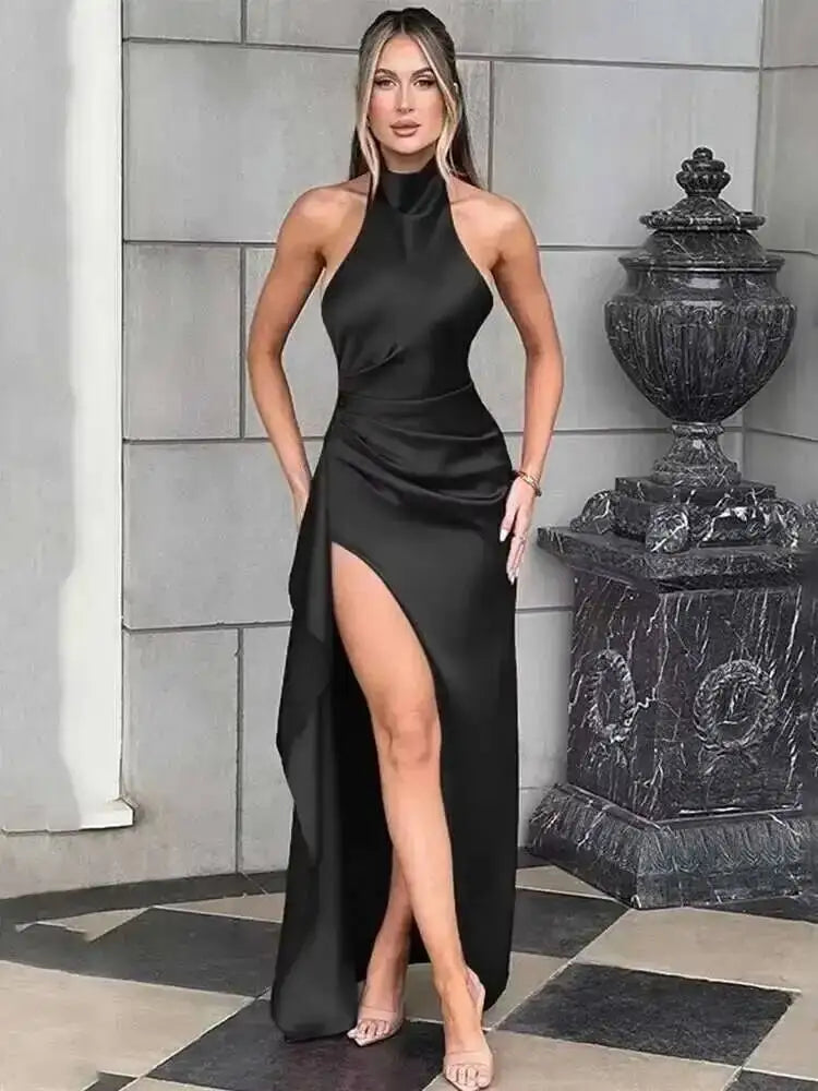 Avrilyaan Satin Backless Slim Sexy Dress Women 2024 Bodycon Long Summer Dress Mermaid Elegant NightClub Party Dresses Vestidos