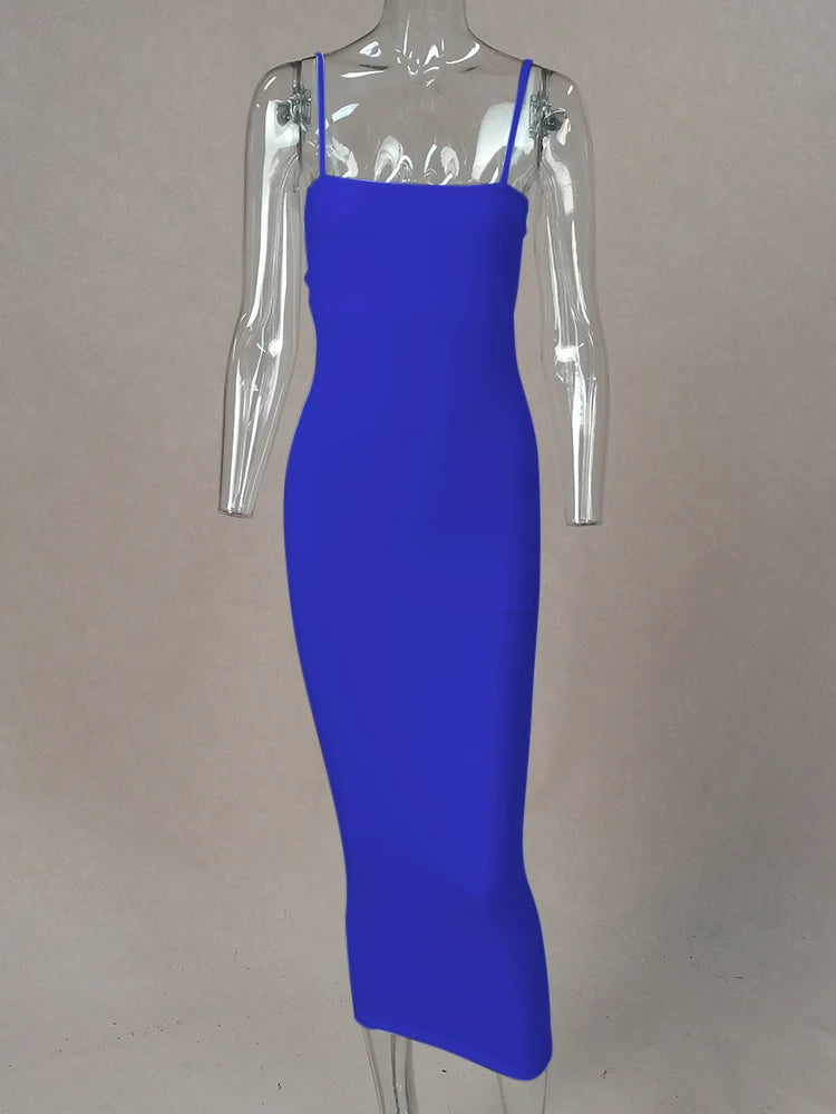 Vestido Longo Feminino com Alças - Sexy Suspensório Clube Verão