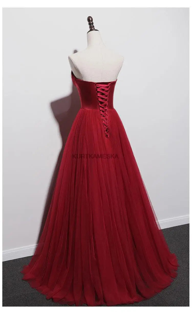 Satin Strapless Evening Prom Dresses for Women Summer 2026 Elegant Sexy Ruched Mesh Long Formal Party Show Host Dress Vestidos