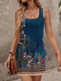 Vestido Feminino Floral Sem Manga - Casual Primavera Verão