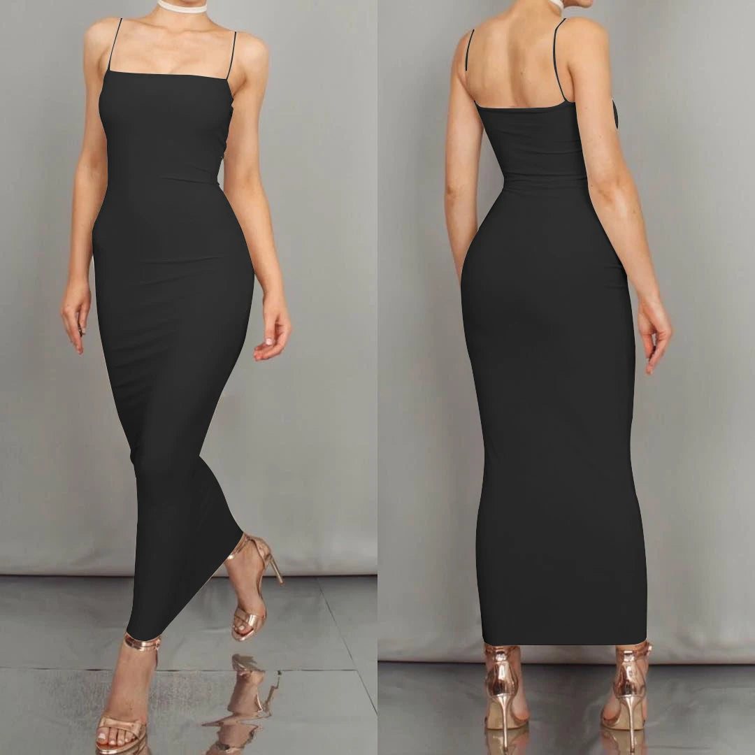 Vestido Longo Feminino com Alças - Sexy Suspensório Clube Verão