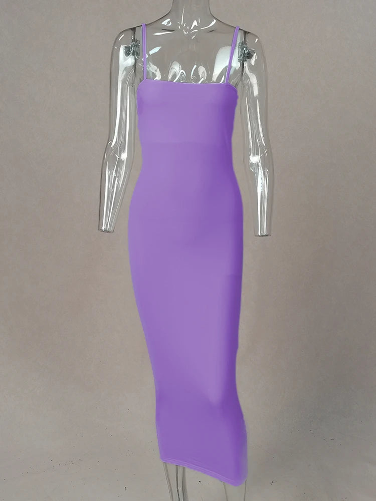 Vestido Longo Feminino com Alças - Sexy Suspensório Clube Verão