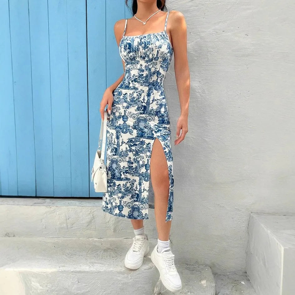 Vestido Longo - Estampa Margarida e Leopardo Maxi