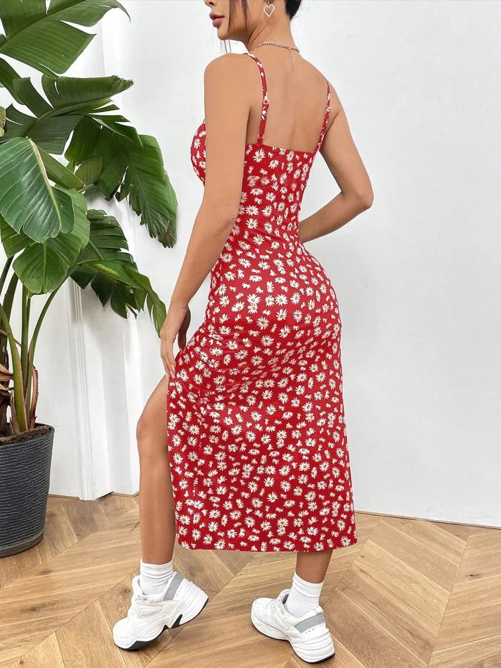 Vestido Longo - Estampa Margarida e Leopardo Maxi