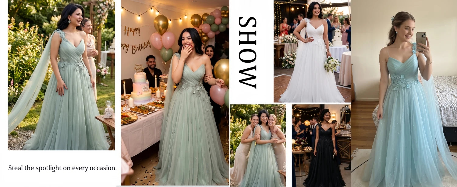Lucy Light Green Party Evening Dress Mesh Grace Eid Al-fitr Line A Prom Dresses 2024 Ball Gowns Formal Wedding Long Customized