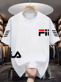 Men's Mesh Fashion Round Neck Fashion Street Style Pattern T-shirt - Pattern Printed Casual Fashion Comfortable Fabric