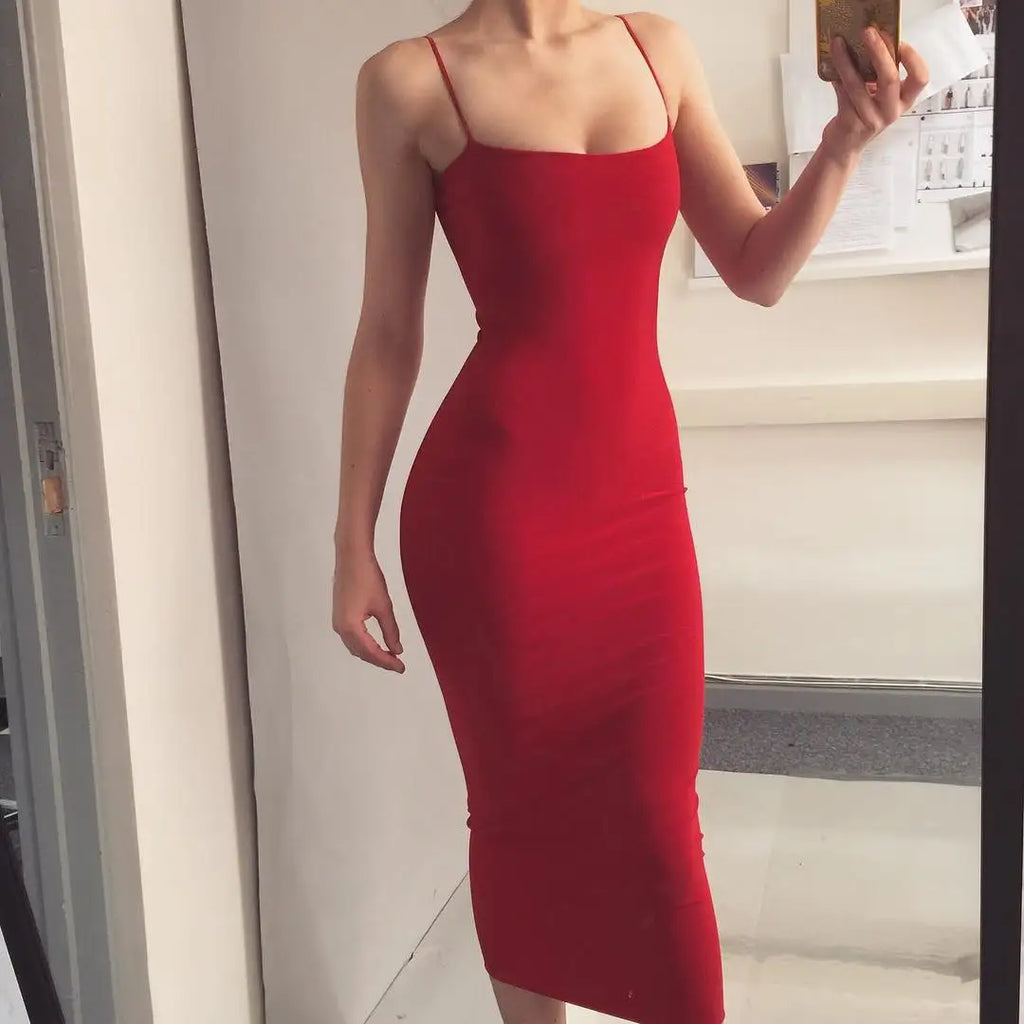 Vestido Longo Feminino com Alças - Sexy Suspensório Clube Verão