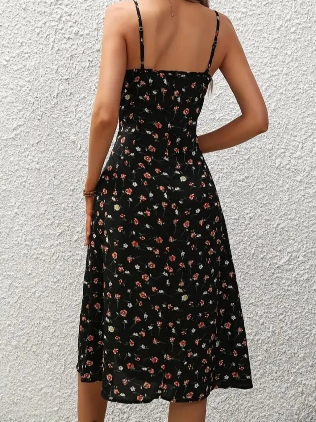 Women's Floral Print Asymmetrical Hem Long Dress Bohemian Style Sleeveless Midi Dress for Daily Wear Beach Vacation