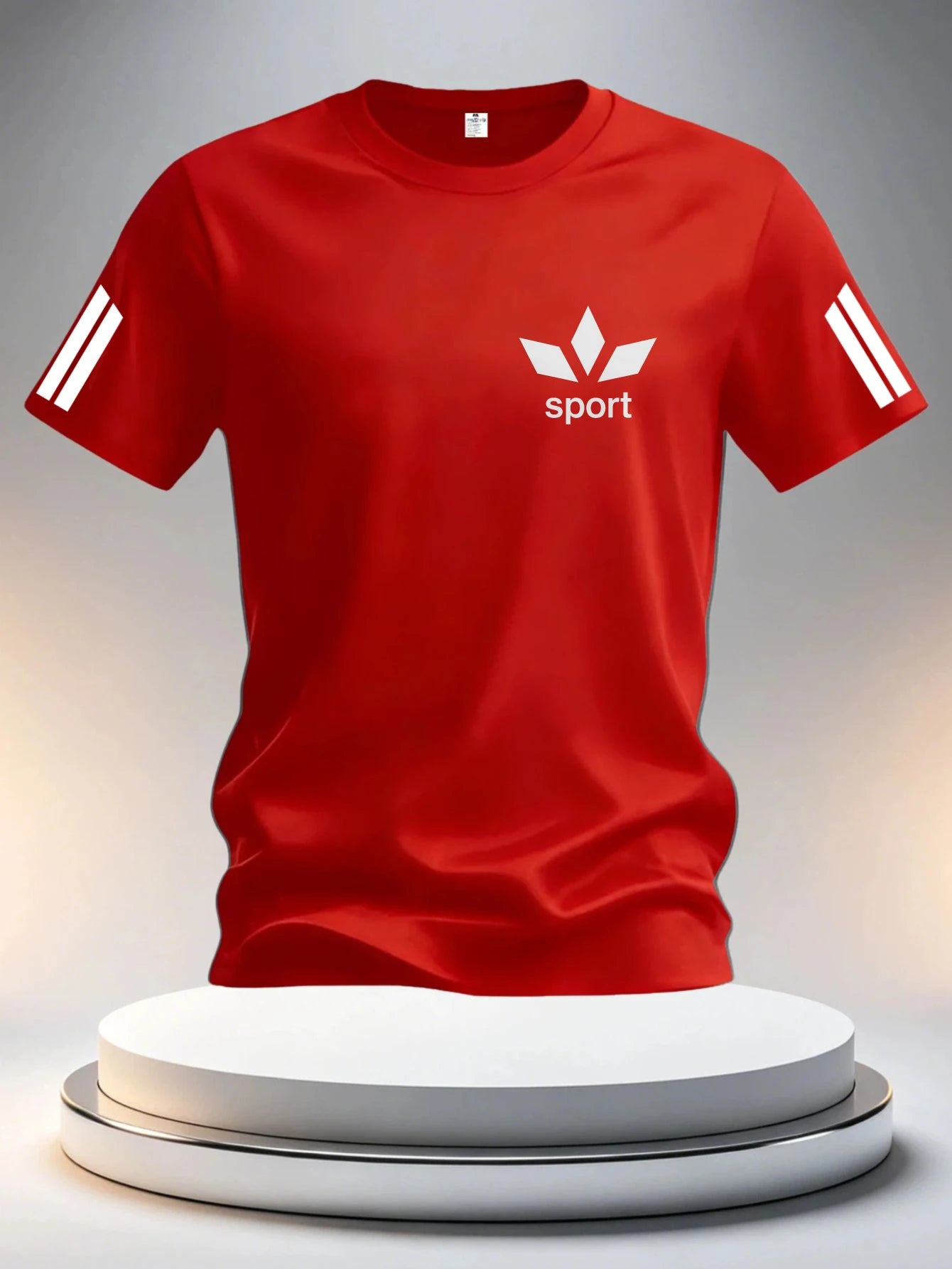Leisure Hit Product Men'S Summer T-Shirt White Sport Stripes Design Fashion Design Printed T-Shirt Fitness Casual Leisure
