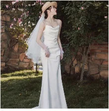 White Satin Bride Dress Elegant Embroidery Lace Formal Evening Summer Dresses for Women Sexy Backless Long Wedding Party Dress