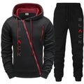 2025 Hot Sale Mens Tracksuit Hoodie Sweatpants Black Letter Print Zipper Jacket Jogger Pants Autumn Winter Casual Fashion Outfit