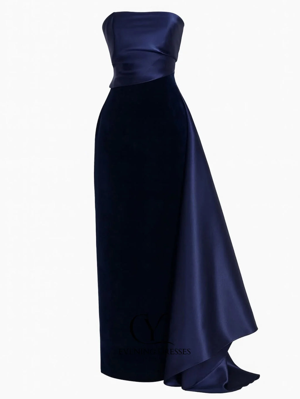 CUYUN Strapless Saudi Prom Dresses with Train Customized A Line Floor-Length Elegant Evening Gown Special Occasion Dresses