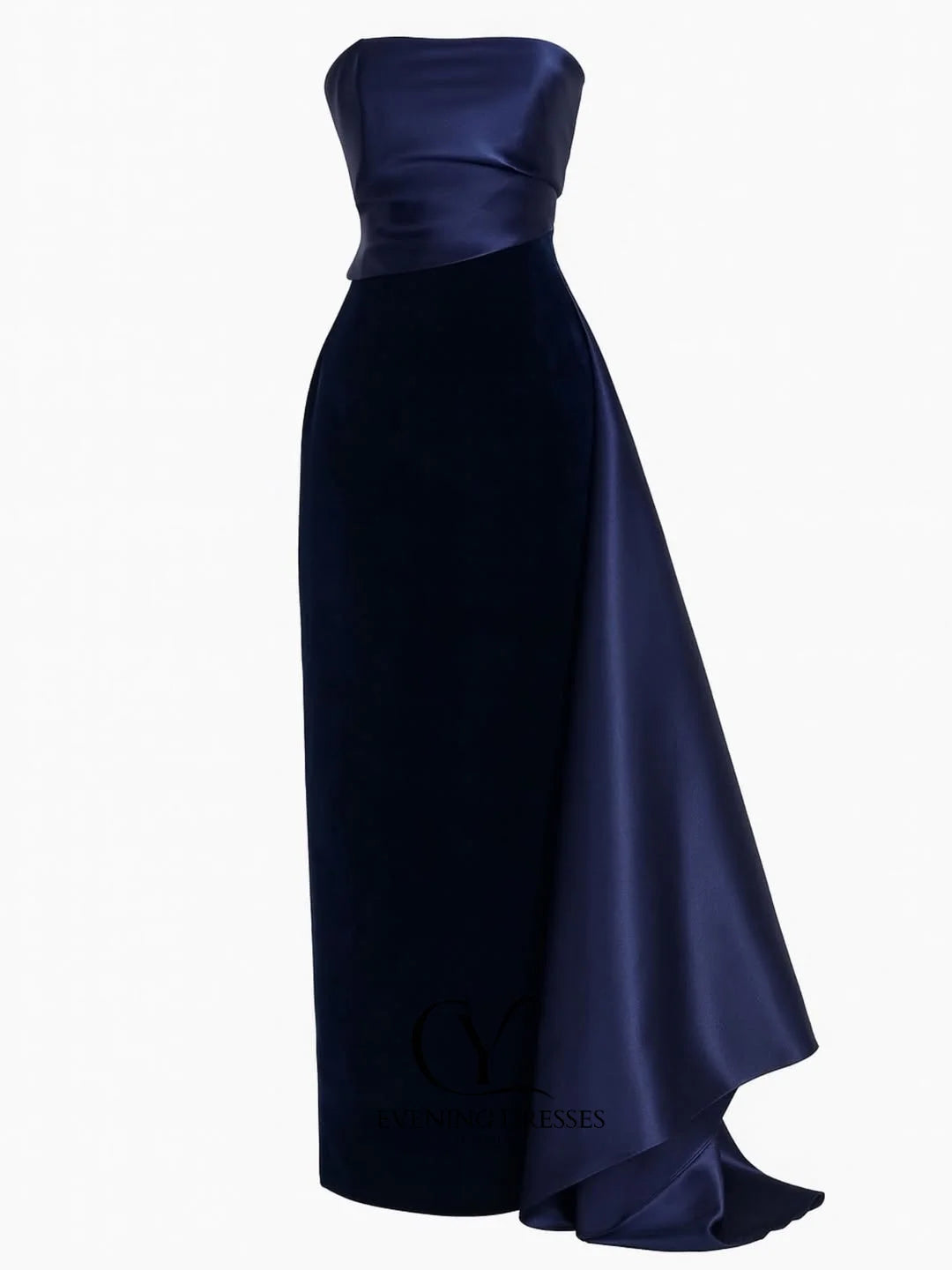 CUYUN Strapless Saudi Prom Dresses with Train Customized A Line Floor-Length Elegant Evening Gown Special Occasion Dresses
