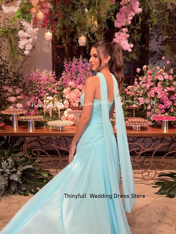 Thinyfull Chiffon Sleeveless Prom Dresses 2026 Sweetheart Mermaid Evening Party Dress Long Gowns Robe De Soirée Customized ﻿