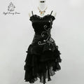 Sexy Cocktail Dress Sleeveless Black Short Prom Dress Beading Ruched Tiered Organza Evening Gown Elegant Party Dress Customized