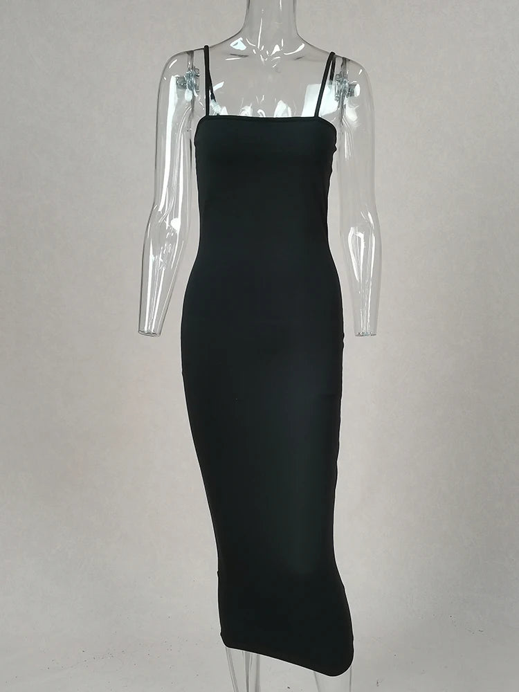 Vestido Longo Feminino com Alças - Sexy Suspensório Clube Verão