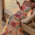 Vestido Feminino Floral com Decote Halter e Cinto - Casual Primavera Verão