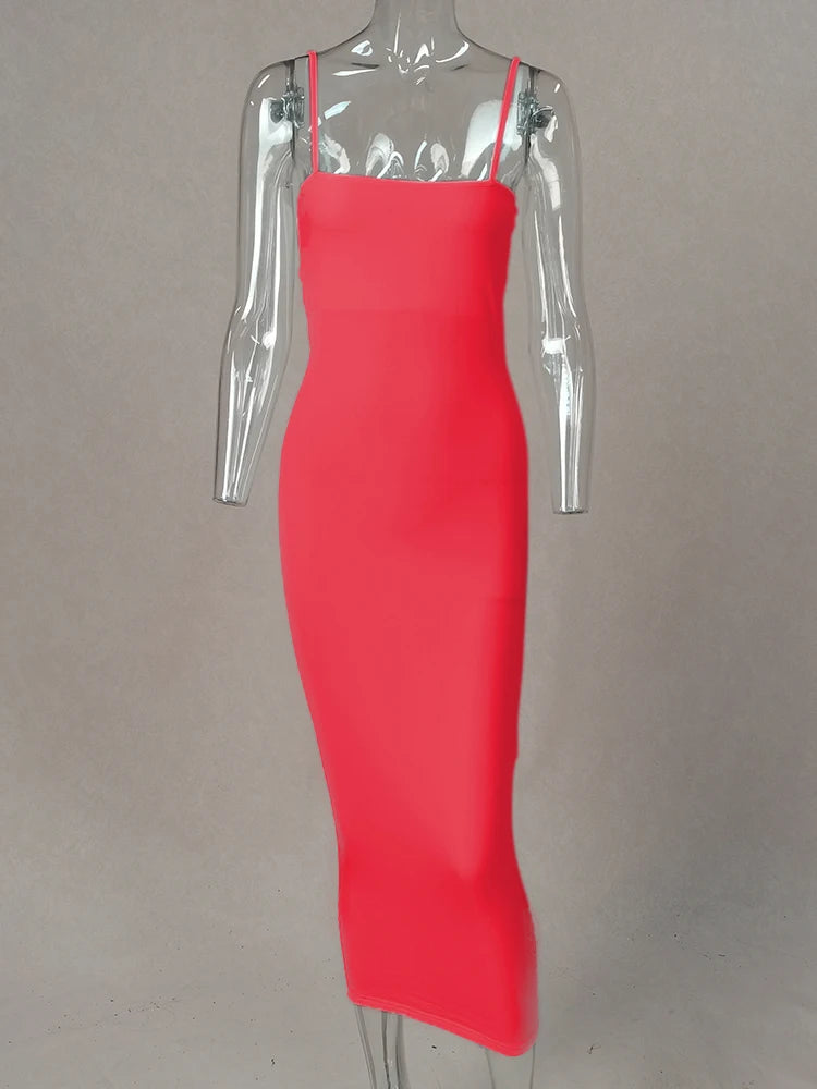 Vestido Longo Feminino com Alças - Sexy Suspensório Clube Verão