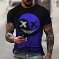 New Oversized T Shirt For Men Casual Short Sleeve Hip Hop Smiling Face Print Plus Size Tee Shirt Pullover Mens T-shirt Top