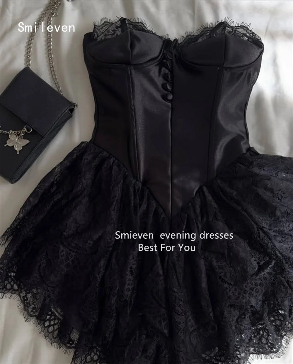 Smileven Luxury A Line Short Prom Dress Lace Elegant Gowns for Gala Party Spaghetti Strap Evening Dress Customized 2026