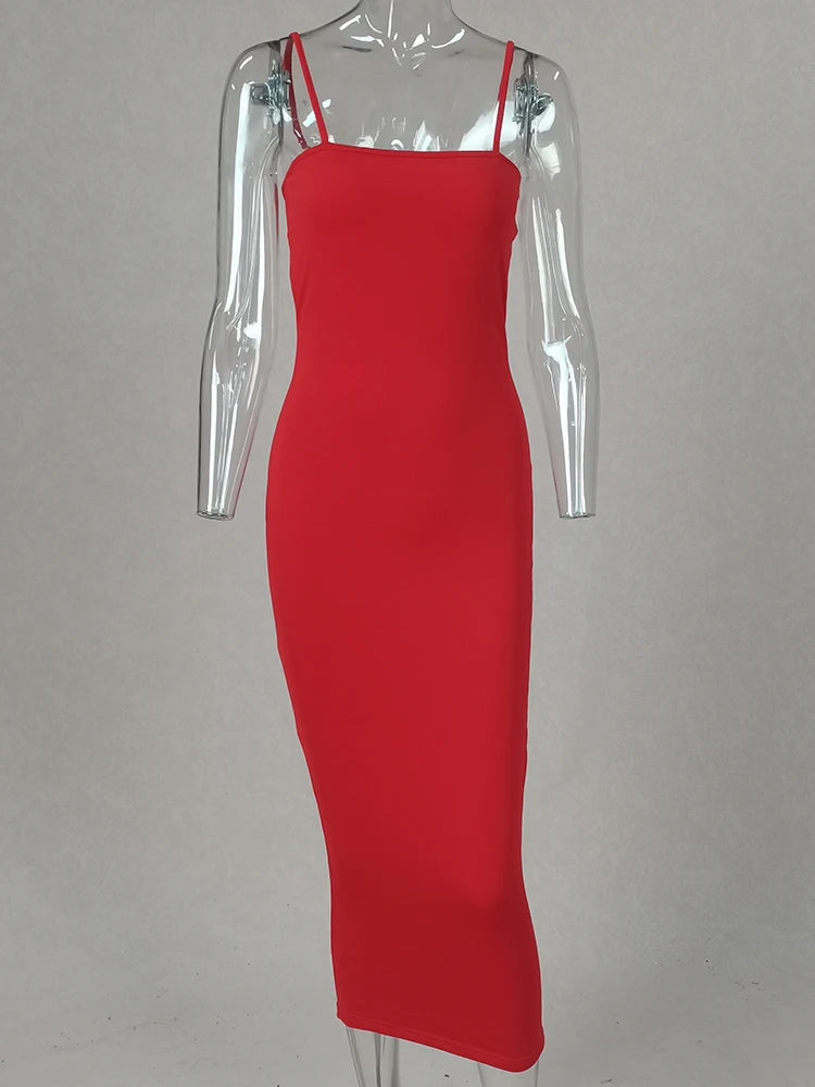 Vestido Longo Feminino com Alças - Sexy Suspensório Clube Verão