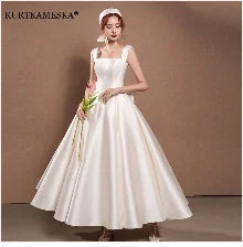 White Satin Bride Dress Elegant Embroidery Lace Formal Evening Summer Dresses for Women Sexy Backless Long Wedding Party Dress