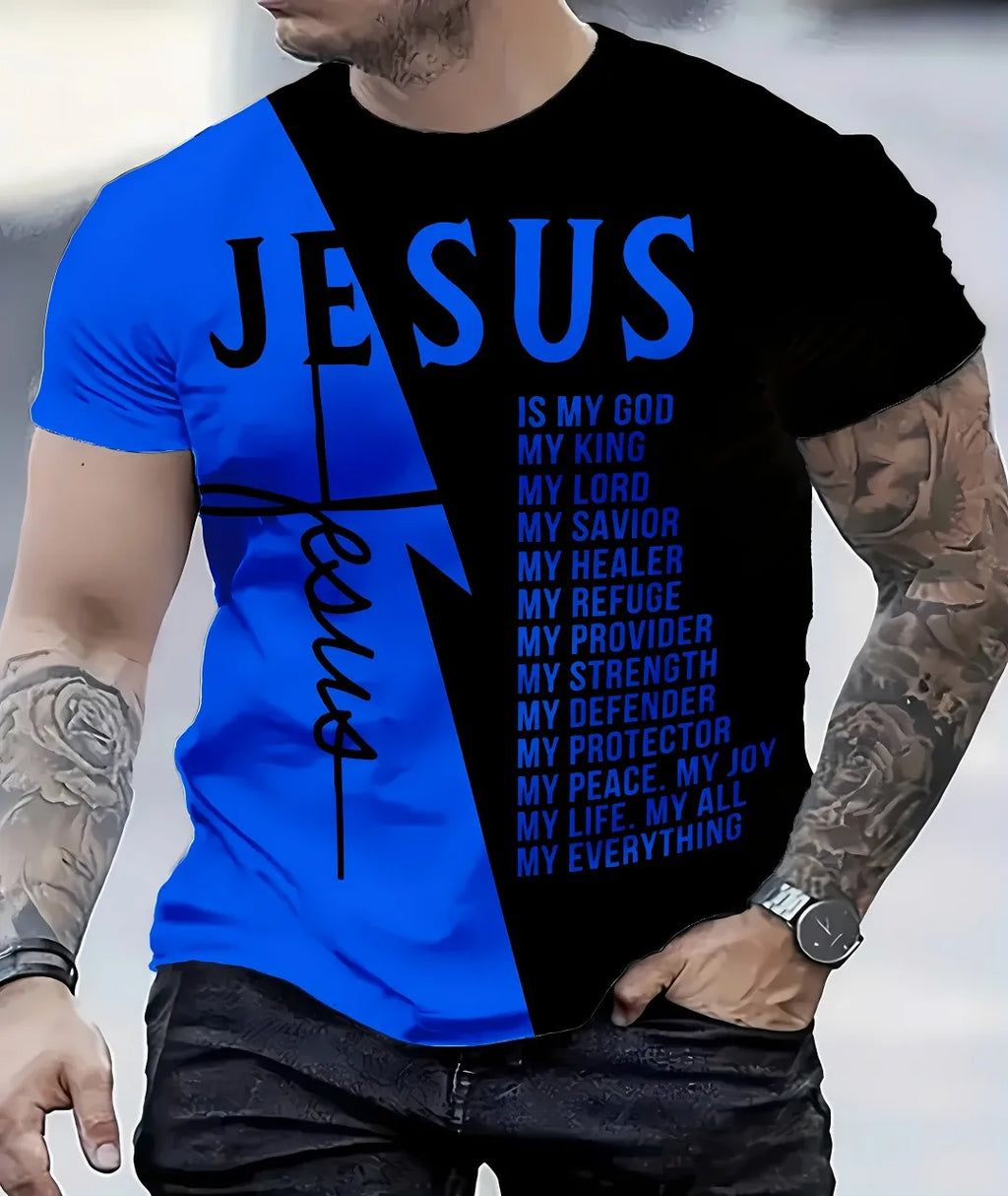 Summer 2025 new men's T-shirt Lightweight breathable casual and sporty polyester fiber outdoor men's T-shirt