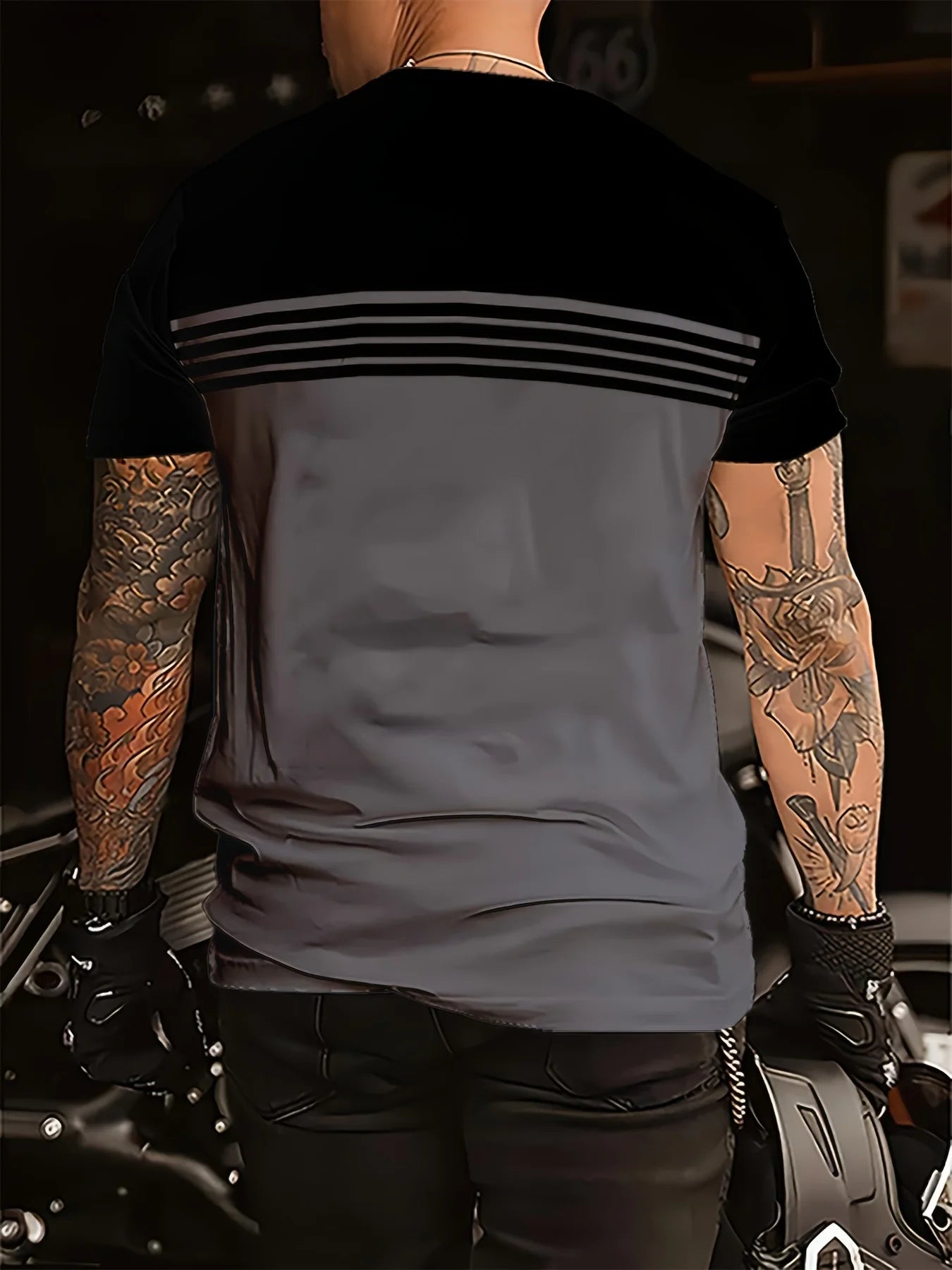 Camiseta Masculina Casual com Estampa 3D Listrada - Confortável e Respirável Verão 2025
