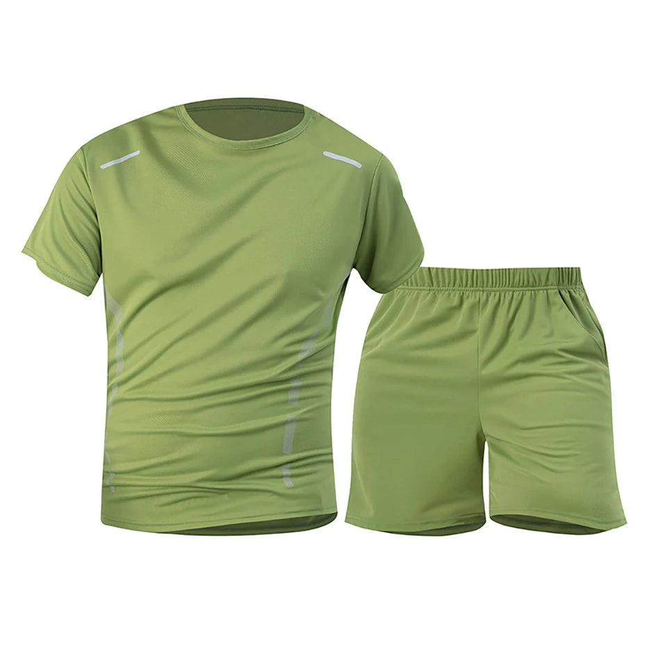 1/2/4 Piece Men's Quick Drying Sports Suit Casual Breathable Short Sleeved T-shirt Pocket Versatile Shorts For Teenagers To Wear