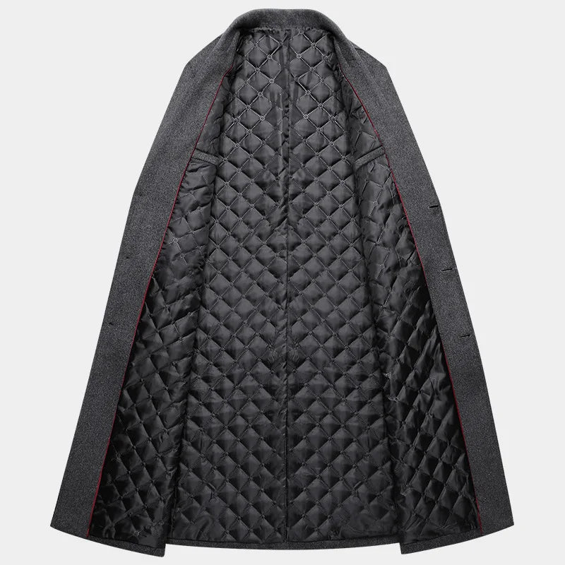Men X-Long Woolen Blends Overcoats Cashmere Trench Coats Long Jackets New Winter Male Business Casual Wool Trench Coats Size XXL