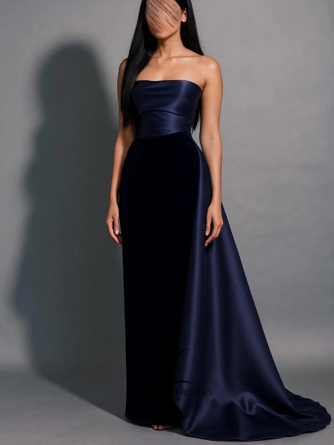 CUYUN Strapless Saudi Prom Dresses with Train Customized A Line Floor-Length Elegant Evening Gown Special Occasion Dresses