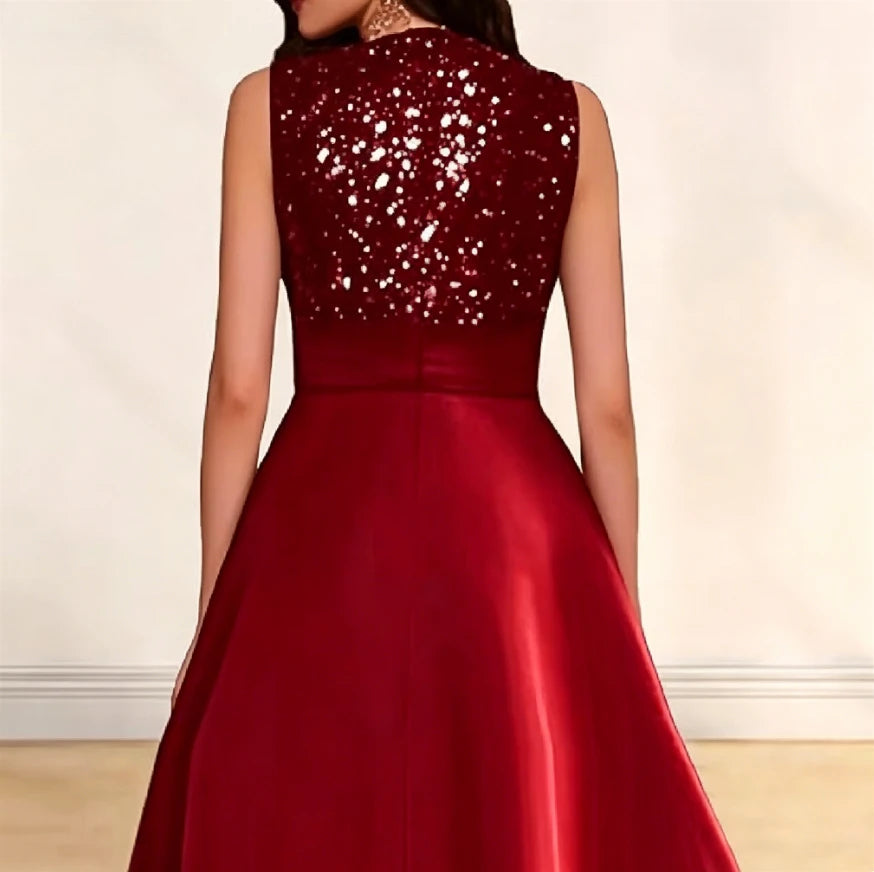 Customized Modern Sequins Mother of the Bride Dress Satin A-Line Evening Party Gowns Lace Applique Formal Wedding Guest Dresses