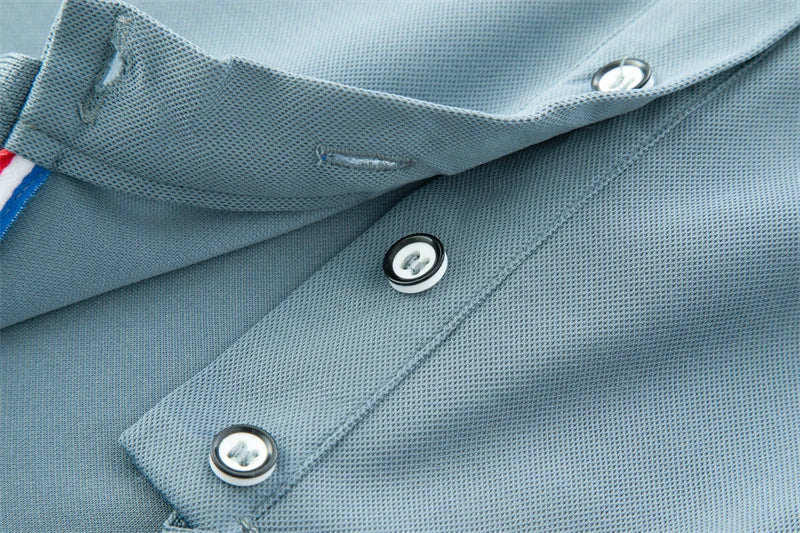 Camisa Polo Masculina Casual Cor Sólida - Manga Curta Versátil Verão