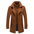 Winter Men's Thick Jacket, Business Casual Outwear, Asian Size Coat, Multiple Pockets Wool & Blends