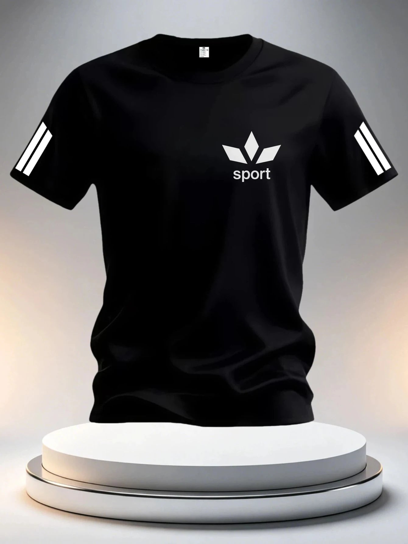 Leisure Hit Product Men'S Summer T-Shirt White Sport Stripes Design Fashion Design Printed T-Shirt Fitness Casual Leisure