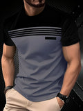 Camiseta Masculina Casual com Estampa 3D Listrada - Confortável e Respirável Verão 2025