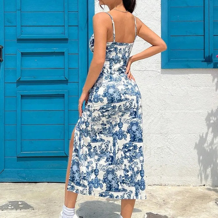 Vestido Longo - Estampa Margarida e Leopardo Maxi
