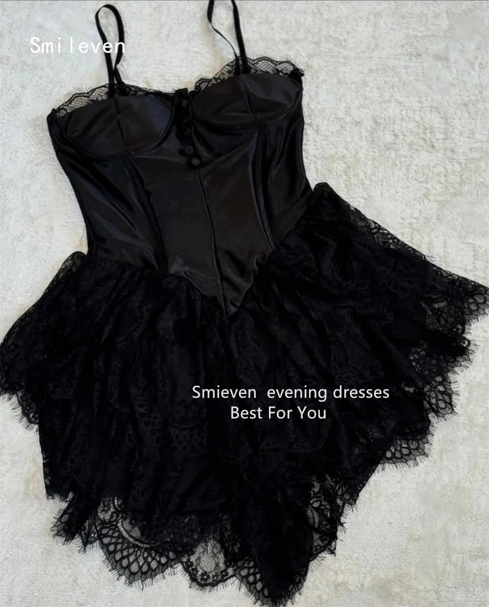 Smileven Luxury A Line Short Prom Dress Lace Elegant Gowns for Gala Party Spaghetti Strap Evening Dress Customized 2026