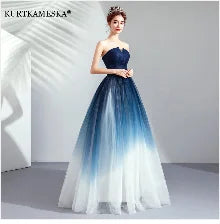 Satin Strapless Evening Prom Dresses for Women Summer 2026 Elegant Sexy Ruched Mesh Long Formal Party Show Host Dress Vestidos
