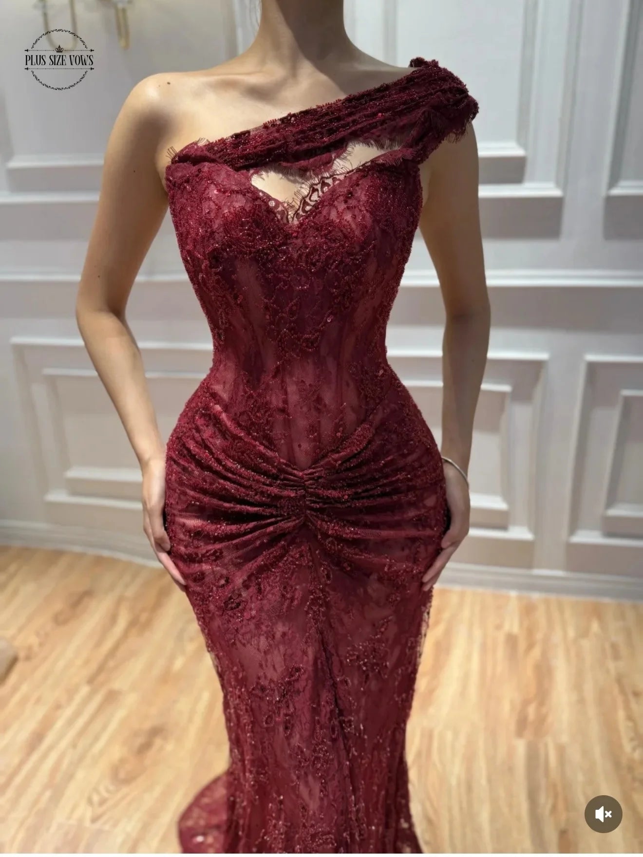 Burgundy Mermaid Evening Dress One-Shoulder Wedding Party Dresses 2026 Lace Beaded Elegant Women's Dress Formal Gown Dresses