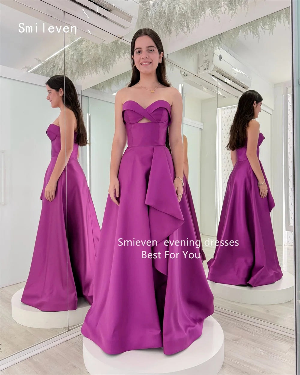 Smileven Luxury A Line Prom Dress Noval Sweetheart Party Gowns Sleeveless Waist Cinching Formal Occassion Dress Customized 2026