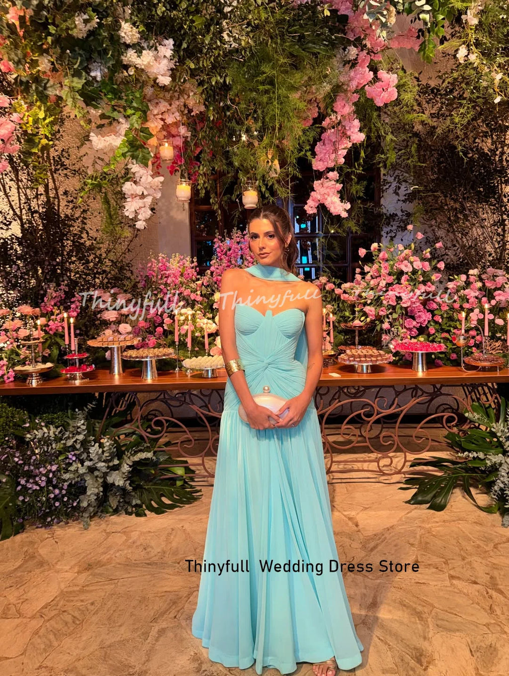 Thinyfull Chiffon Sleeveless Prom Dresses 2026 Sweetheart Mermaid Evening Party Dress Long Gowns Robe De Soirée Customized ﻿