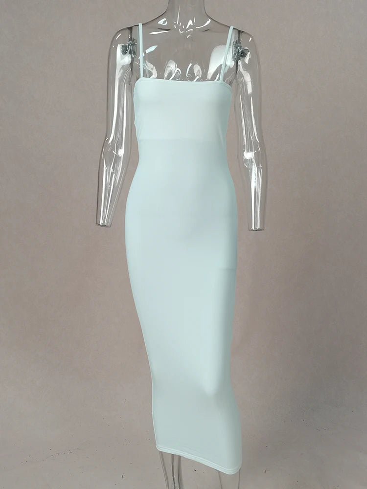 Vestido Longo Feminino com Alças - Sexy Suspensório Clube Verão