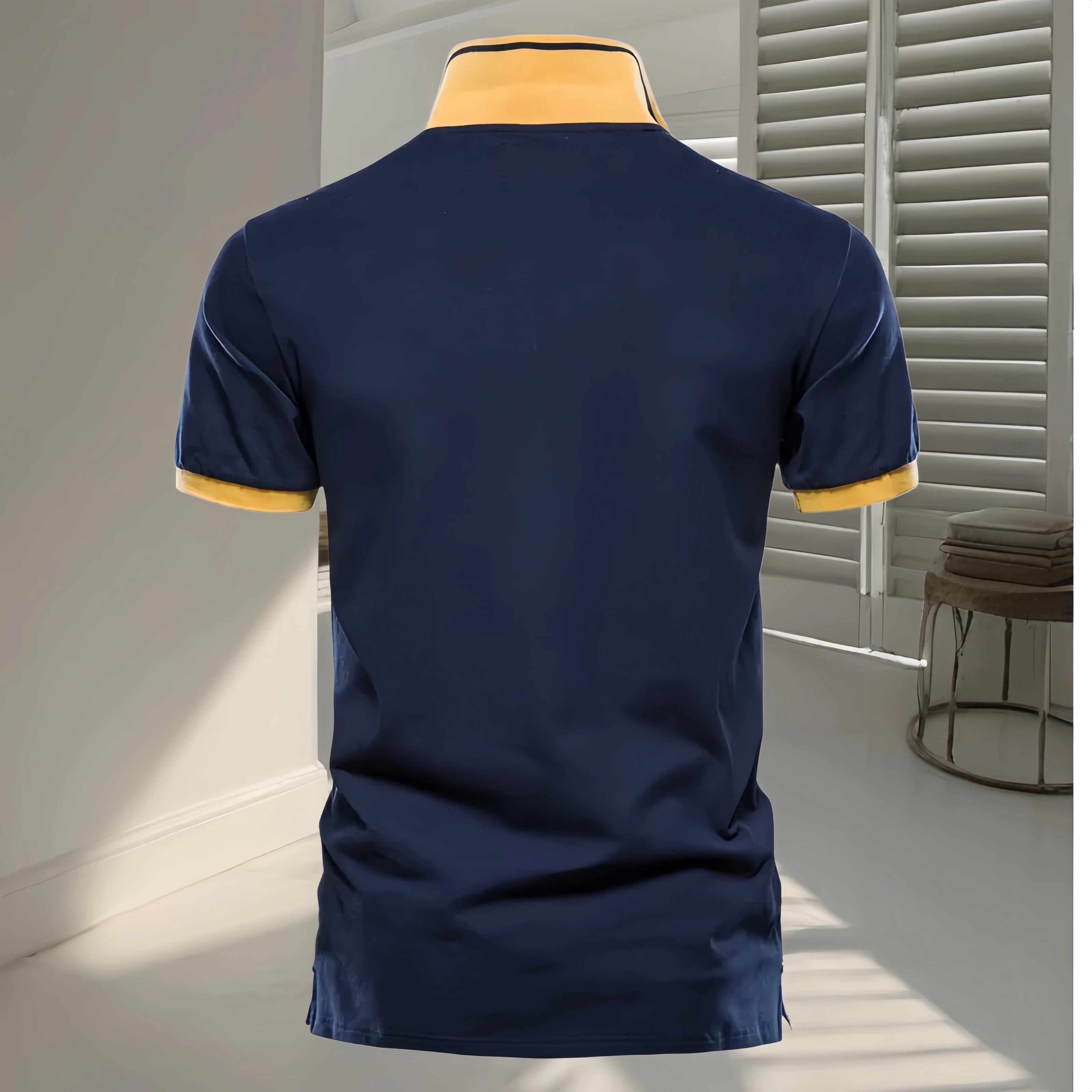 Camisa Polo Masculina de Algodão Puro com Bordado - Slim Fit Golf Casual