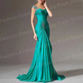 2025 Charming Women Evening Dresses Mermaid Sexy V Neck Prom Gowns Customized Beaded Formal Party Pleated Vestidos Para Mujer
