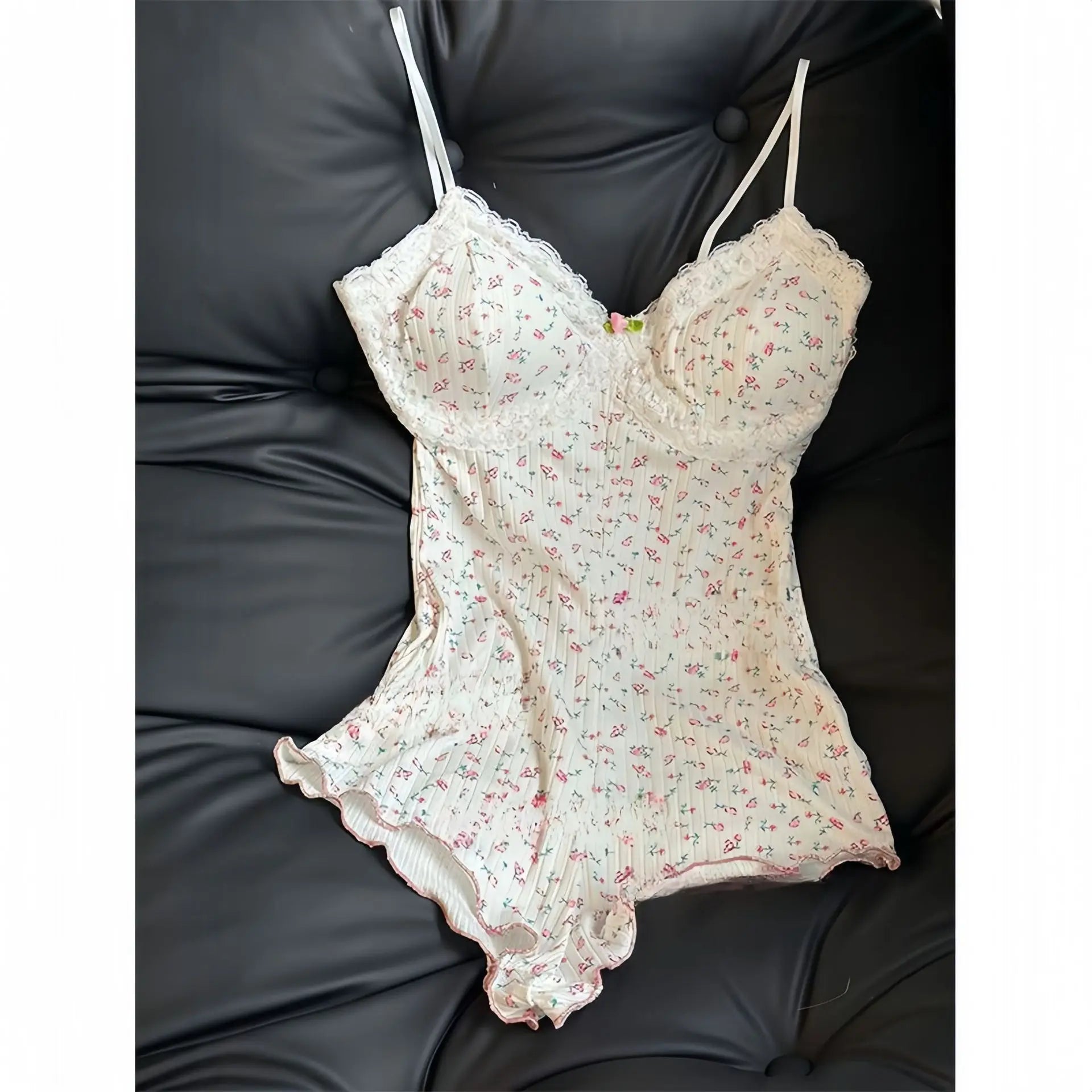 Body Feminino Floral com Renda - Sem Manga Slim Fit Lingerie Jumpsuit Sexy